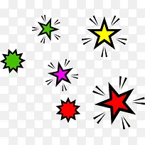 手绘多角形五角星矢量图-空若网 手绘多角形五角星矢量图-空若网