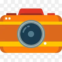 橙色扁平化相机免抠素材-空若网 橙色扁平化相机免抠素材-空若网
