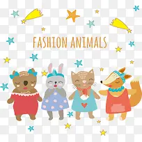 可爱卡通时髦动物-空若网 可爱卡通时髦动物-空若网