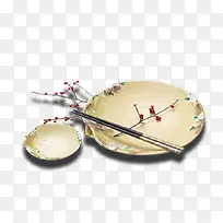 黄色简约餐具装饰图案-空若网 黄色简约餐具装饰图案-空若网