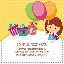 矢量儿童生日贺卡-空若网 矢量儿童生日贺卡-空若网