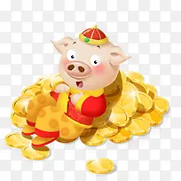 猪年快乐猪猪新年吉祥插画-空若网 猪年快乐猪猪新年吉祥插画-空若网