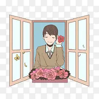 窗户上的男孩-空若网 窗户上的男孩-空若网