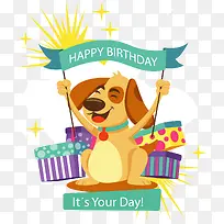 可爱过生日的小狗海报-空若网 可爱过生日的小狗海报-空若网