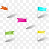 手绘多彩旗子-空若网 手绘多彩旗子-空若网