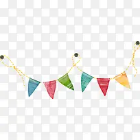 卡通水彩悬挂三角小旗子-空若网 卡通水彩悬挂三角小旗子-空若网