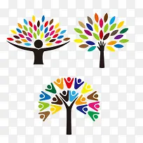 环保图标彩色大树-空若网 环保图标彩色大树-空若网