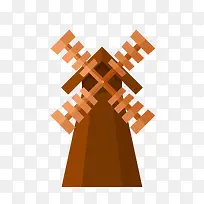 扁平化风格的木头风车-空若网 扁平化风格的木头风车-空若网