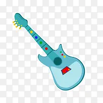 卡通蓝色的电吉他设计-空若网 卡通蓝色的电吉他设计-空若网
