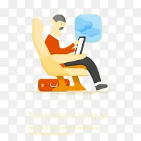 卡通老人电脑-空若网 卡通老人电脑-空若网