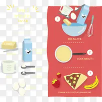 美味可丽饼制作食谱矢量-空若网 美味可丽饼制作食谱矢量-空若网