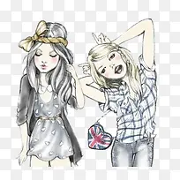插画两姐妹-空若网 插画两姐妹-空若网