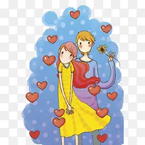 免抠卡通相爱的男女-空若网 免抠卡通相爱的男女-空若网