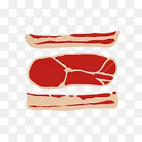 新鲜牛肉片矢量图-空若网 新鲜牛肉片矢量图-空若网