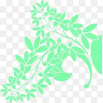 浅绿色时尚树叶花纹-空若网 浅绿色时尚树叶花纹-空若网