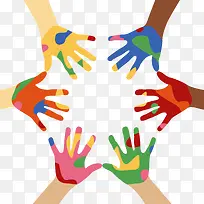 矢量油漆彩色手掌-空若网 矢量油漆彩色手掌-空若网