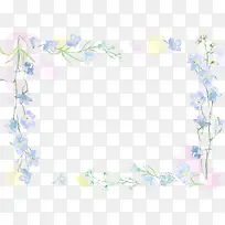 蓝色水彩花边角-空若网 蓝色水彩花边角-空若网