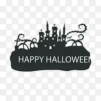 万圣节快乐黑色剪影矢量素材-空若网 万圣节快乐黑色剪影矢量素材-空若网