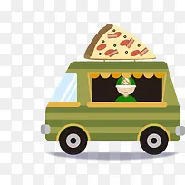 披萨快餐食物车png图-空若网 披萨快餐食物车png图-空若网