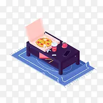 扁平化桌子披萨-空若网 扁平化桌子披萨-空若网