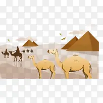 埃及沙漠骆驼金字塔背景-空若网 埃及沙漠骆驼金字塔背景-空若网