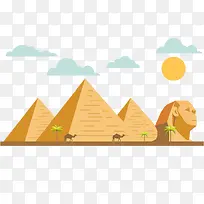 卡通扁平埃及胡夫金字塔-空若网 卡通扁平埃及胡夫金字塔-空若网
