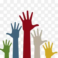 卡通彩色五只小手-空若网 卡通彩色五只小手-空若网