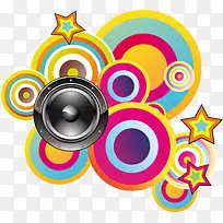 彩色圆圈五角星图案-空若网 彩色圆圈五角星图案-空若网