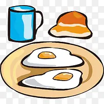 手绘鸡蛋面包-空若网 手绘鸡蛋面包-空若网