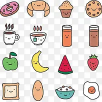 矢量手绘卡通食物-空若网 矢量手绘卡通食物-空若网