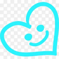 小清新蓝色爱心-空若网 小清新蓝色爱心-空若网