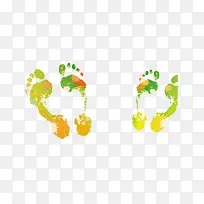 水彩脚丫子印-空若网 水彩脚丫子印-空若网