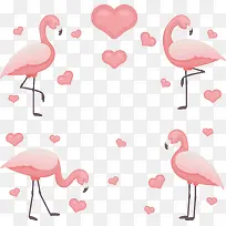 粉红爱心夏天火烈鸟-空若网 粉红爱心夏天火烈鸟-空若网
