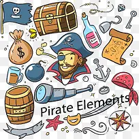 矢量手绘卡通海盗-空若网 矢量手绘卡通海盗-空若网