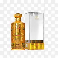 金黄色酒瓶酒盒设计-空若网 金黄色酒瓶酒盒设计-空若网