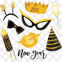 水彩2018派对花纹-空若网 水彩2018派对花纹-空若网