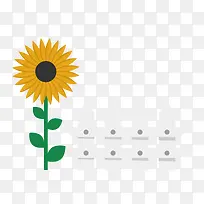 向日葵旁边白色扁平化均匀分布的-空若网 向日葵旁边白色扁平化均匀分布的-空若网