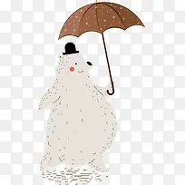 手绘打伞浣熊插画装饰图案-空若网 手绘打伞浣熊插画装饰图案-空若网