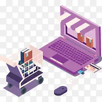 2.5D矢量网络购物插画-空若网 2.5D矢量网络购物插画-空若网