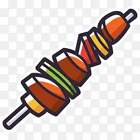 卡通烧烤烤串食物-空若网 卡通烧烤烤串食物-空若网