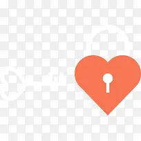 白色钥匙和爱心锁-空若网 白色钥匙和爱心锁-空若网