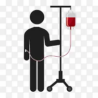 黑色扁平化输血元素-空若网 黑色扁平化输血元素-空若网