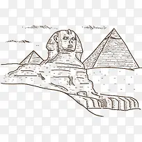 手绘风埃及狮身人面像-空若网 手绘风埃及狮身人面像-空若网
