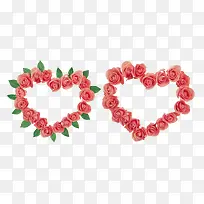 粉色玫瑰心形边框-空若网 粉色玫瑰心形边框-空若网