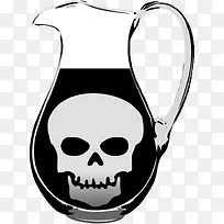 水污染 杯子里骷髅头-空若网 水污染 杯子里骷髅头-空若网