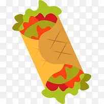 面皮矢量卡通墨西哥卷-空若网 面皮矢量卡通墨西哥卷-空若网