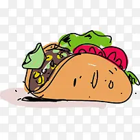 夹层矢量卡通墨西哥卷-空若网 夹层矢量卡通墨西哥卷-空若网