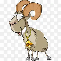 矢量带铃铛的卡通绵羊-空若网 矢量带铃铛的卡通绵羊-空若网