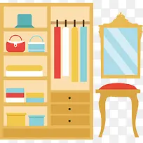 彩色扁平化衣橱元素-空若网 彩色扁平化衣橱元素-空若网