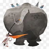 简约灰色牛尾插画-空若网 简约灰色牛尾插画-空若网